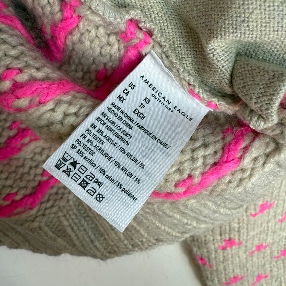 NWT American Eagle Elk Zip Up Hoodie Sweater Cropped Cardigan Size XS NEW - Picture 10 of 14